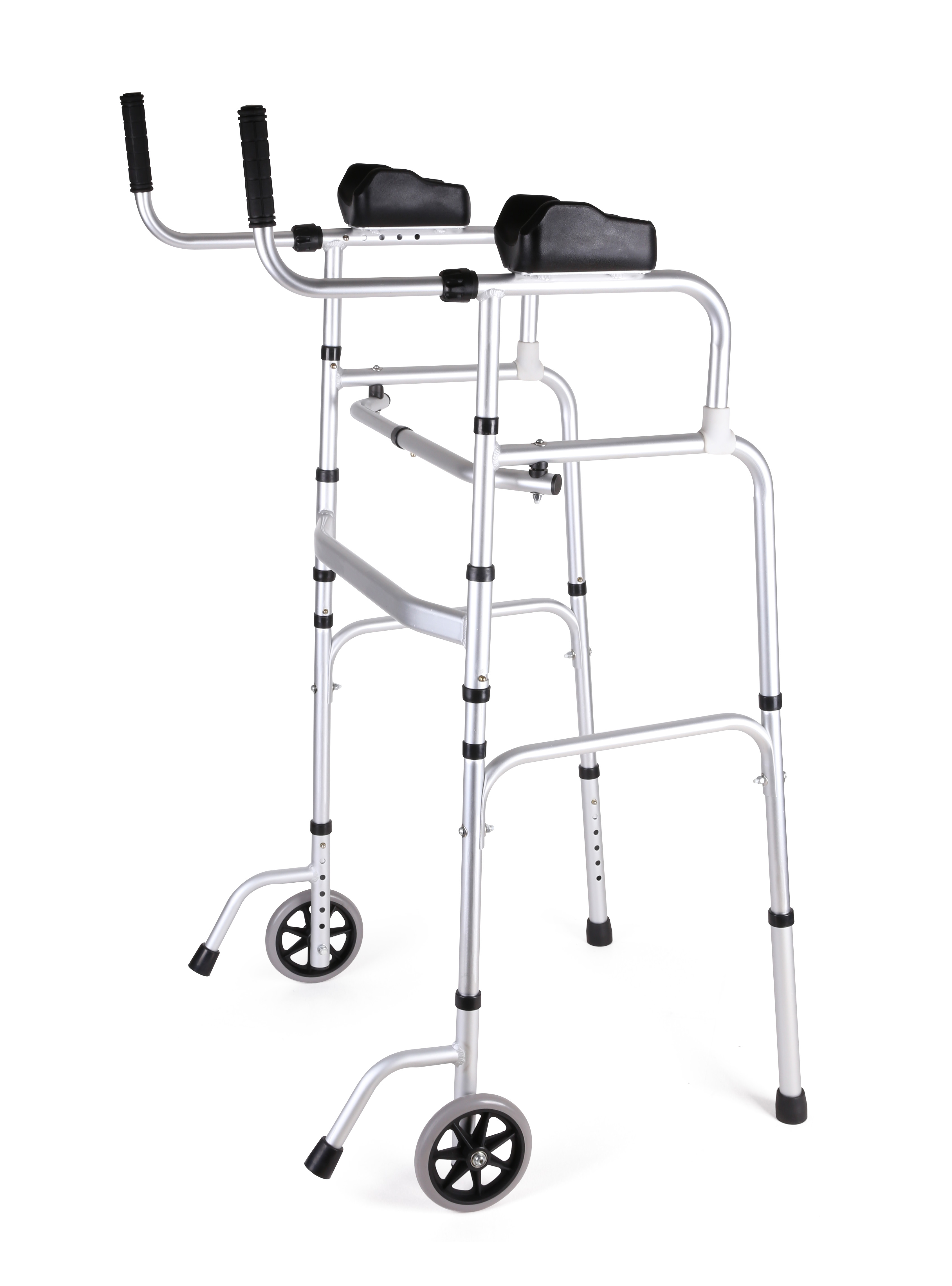Folding Walker with Wheels and Adjustable Height