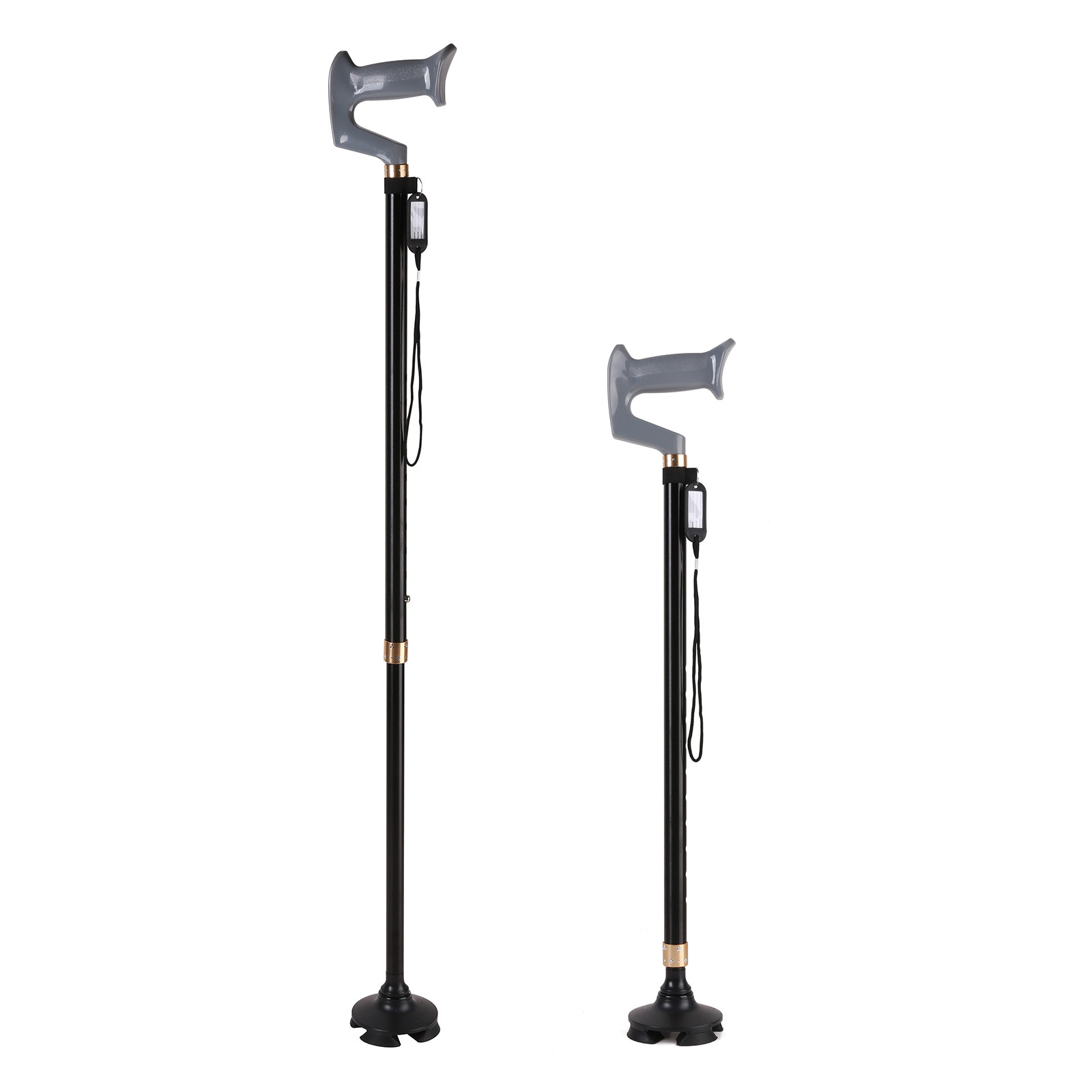 Adjustable Walking Cane with 4-corner Non-slip Base