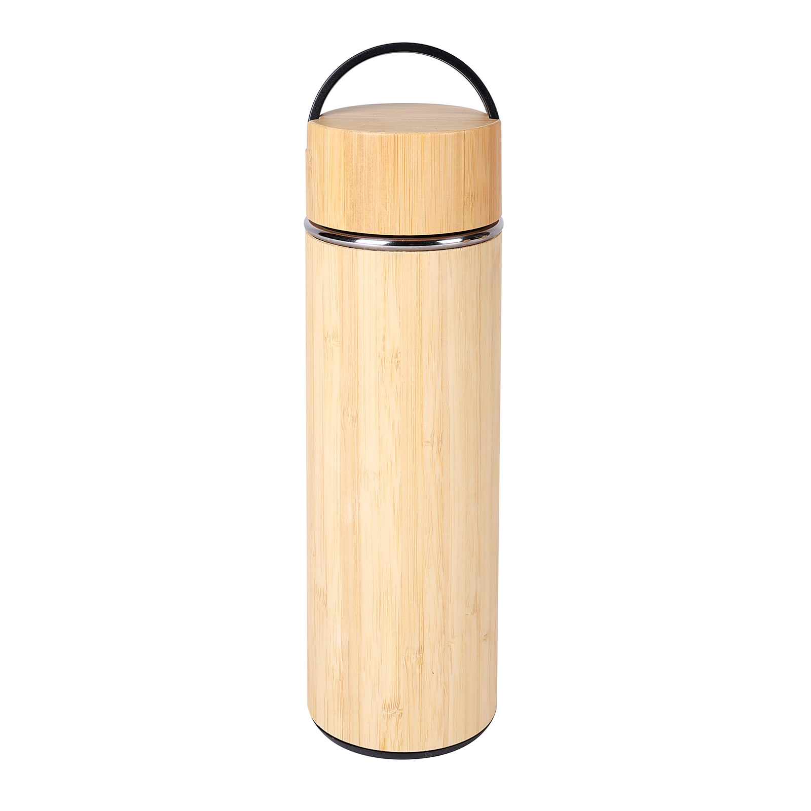 Bamboo Vacuum Cup with Handle & Removeable Strainer