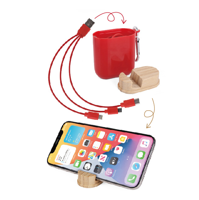  Wheat Straw&Bamboo/Cork Cable & Phone Stand