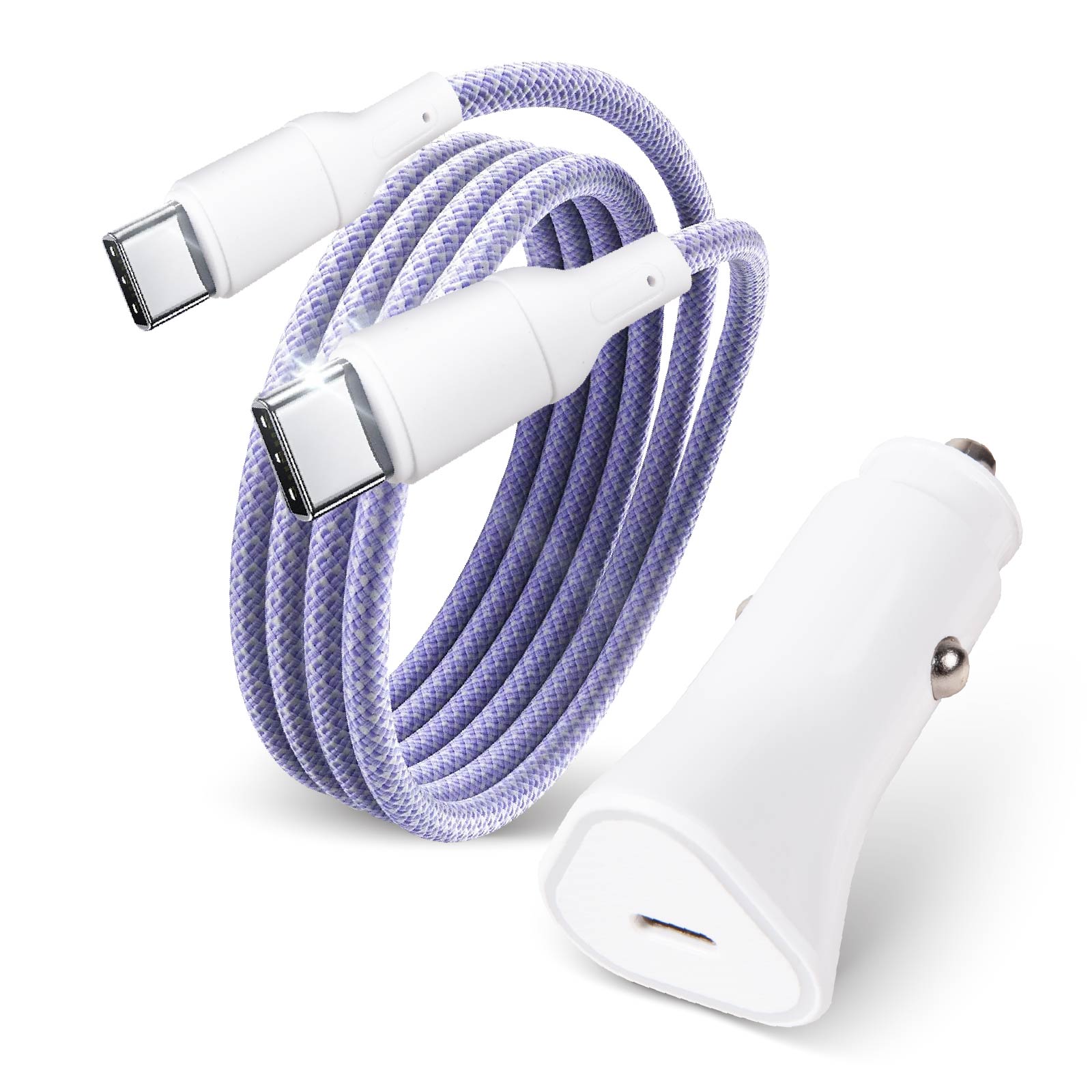 15W Car Charger & C to C Cable Charger Combo