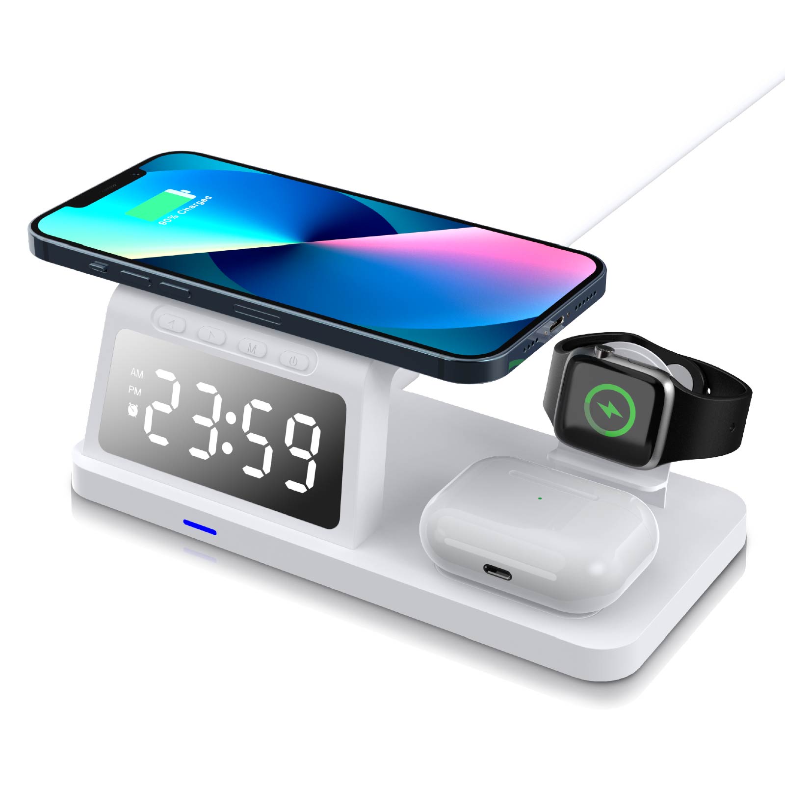 4-in-1 Multifunction Wireless Charging Station & Alarm Clock