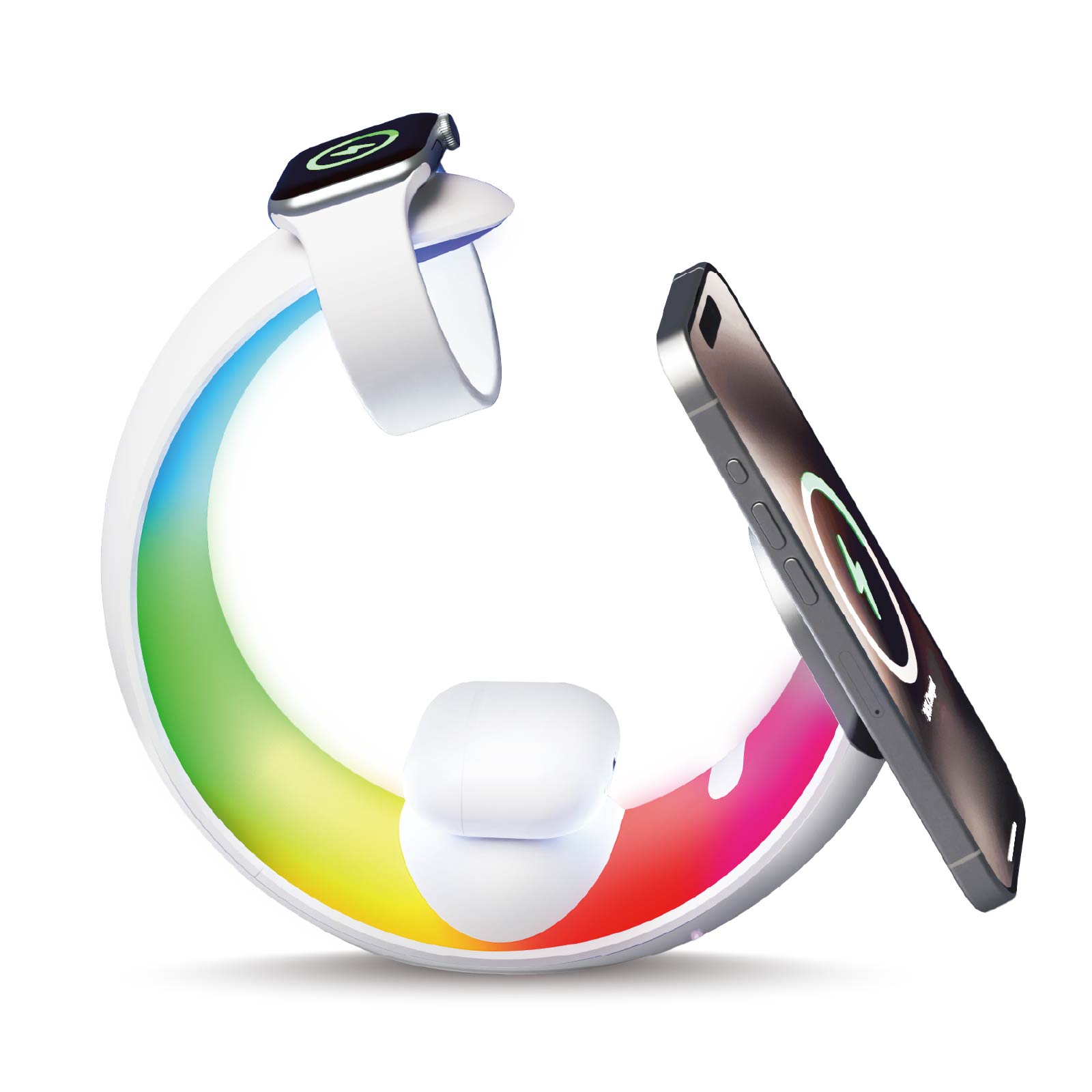 4-in-1 Multifunction Wireless Charging Station & Color Moon Light