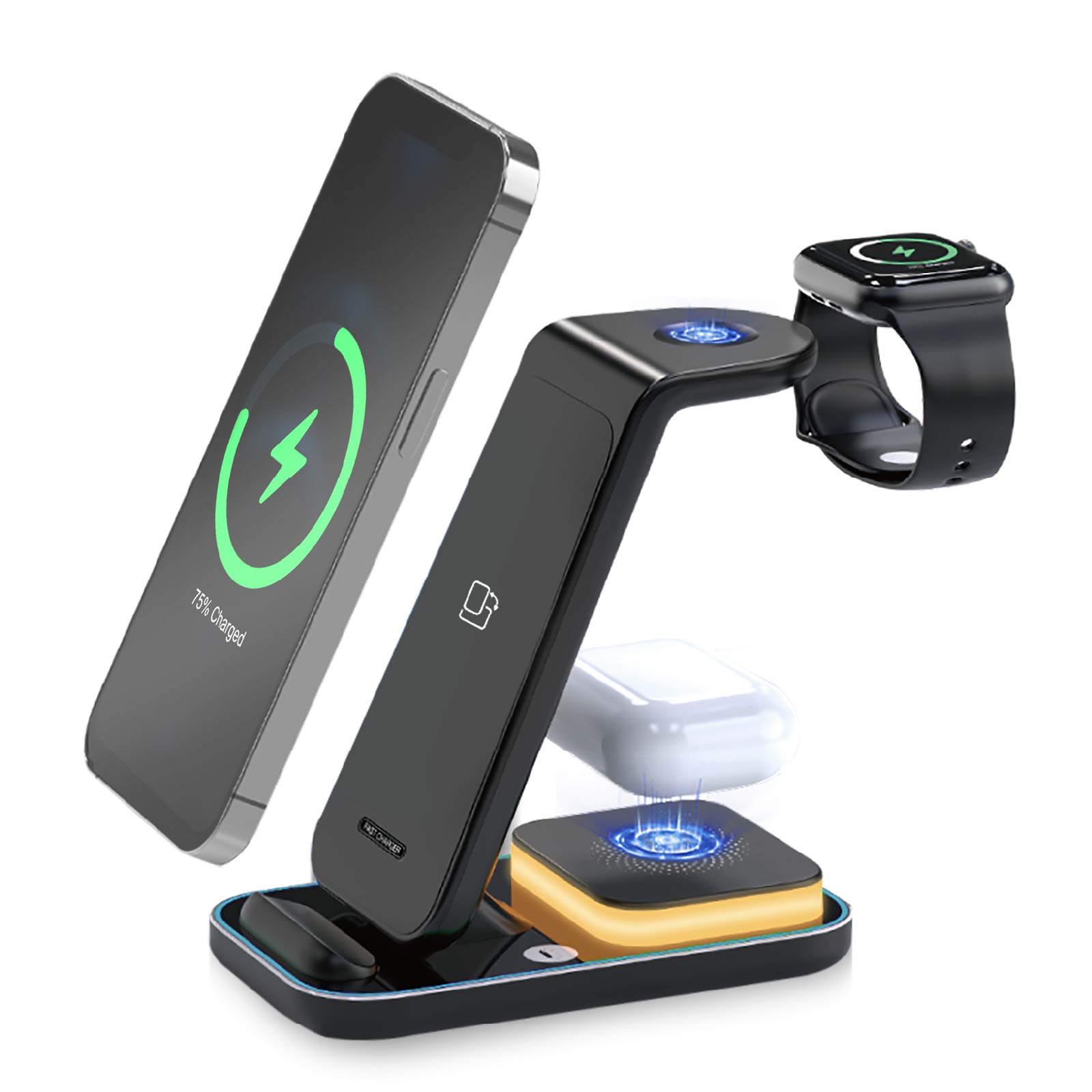 4-in-1 Multifunction Wireless Charging Station & Night Light