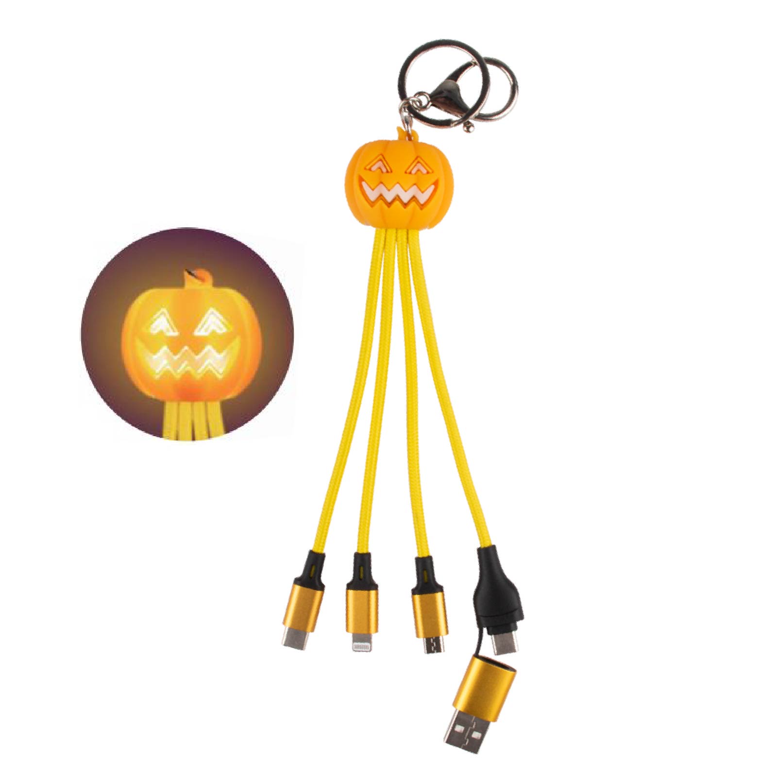 Pumpkin LED Dual Input Charging Cable