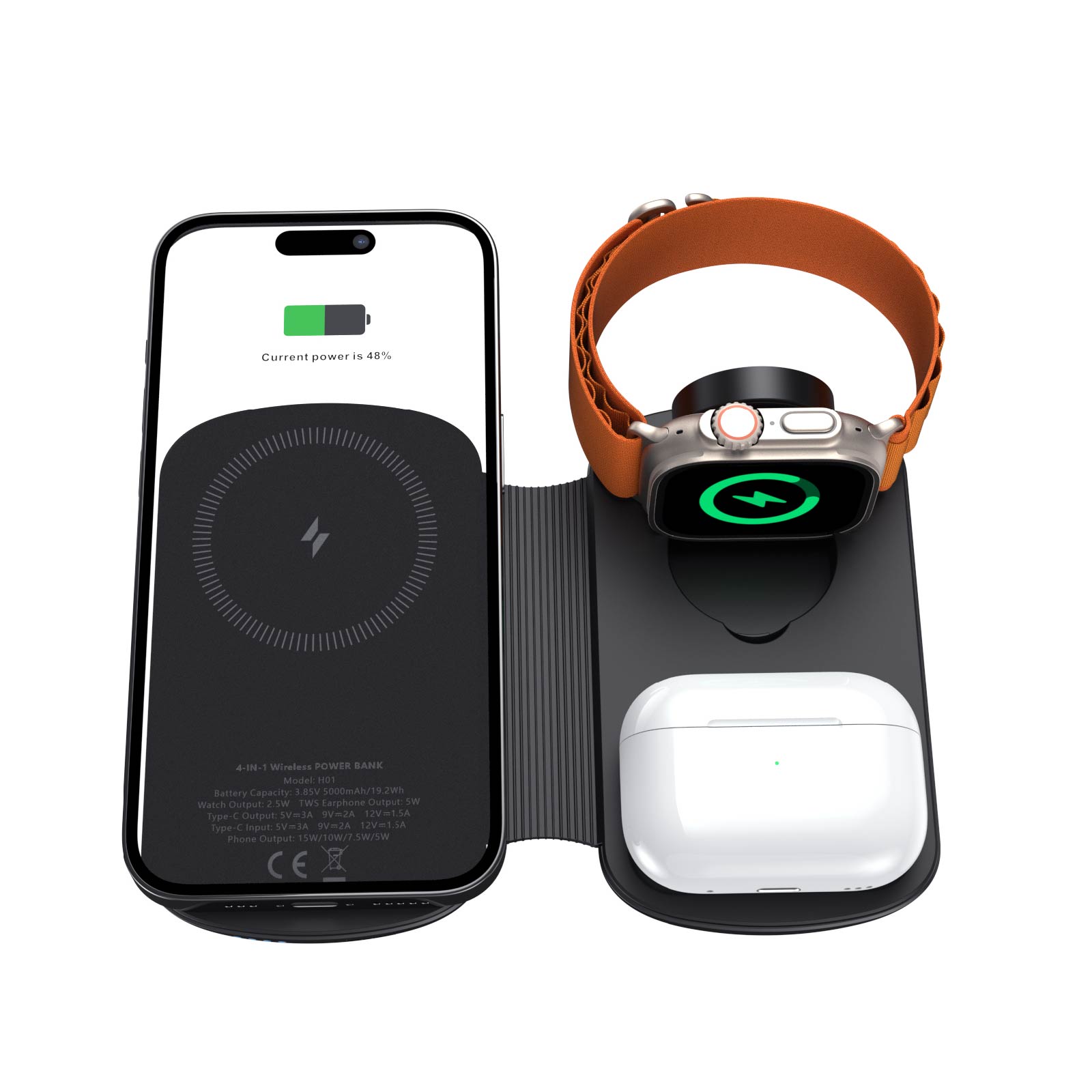 Foldable 3 in 1 Magnetic Wireless Charger Station