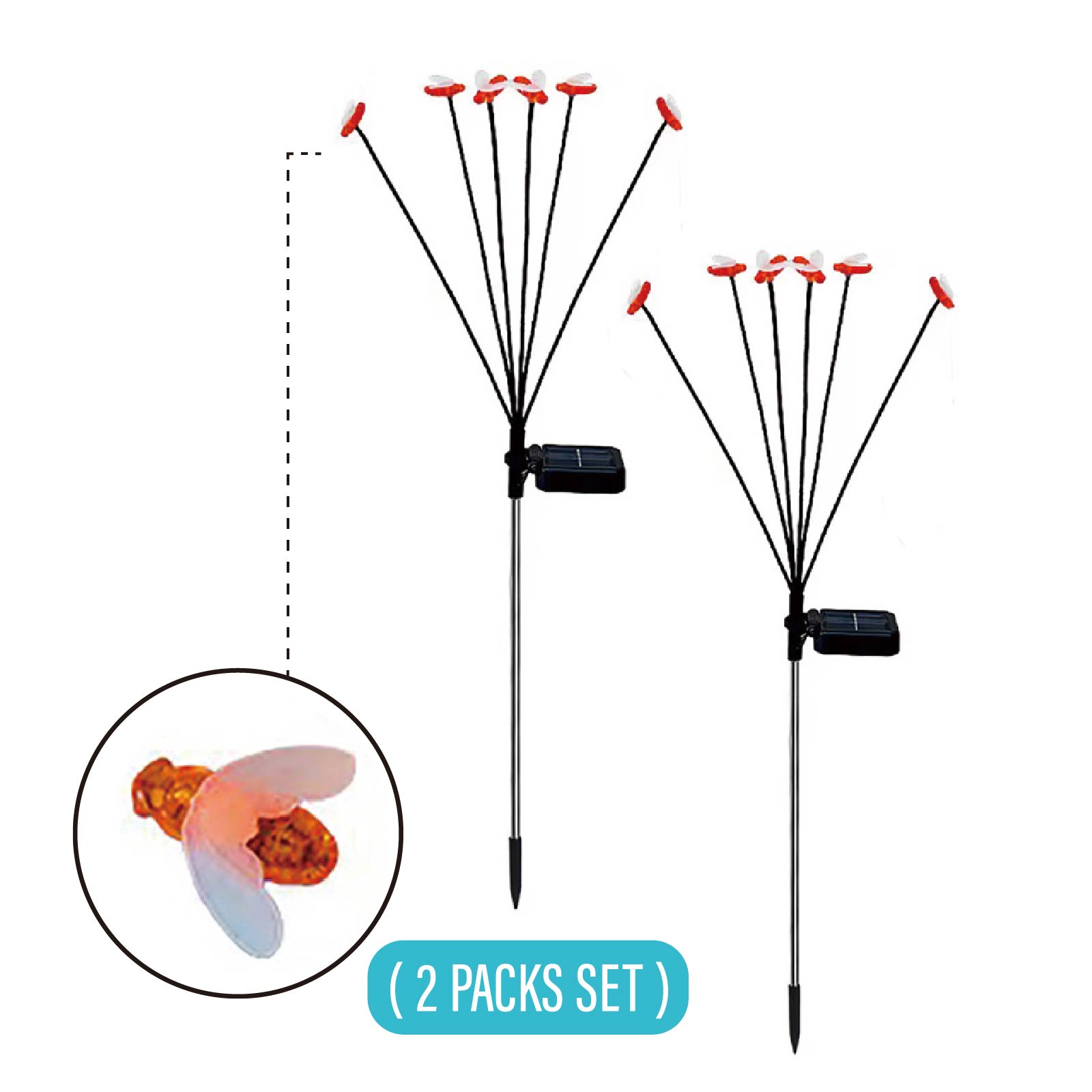 Landscape Solar Swaying Garden Lights  (2PCS Firefly) 