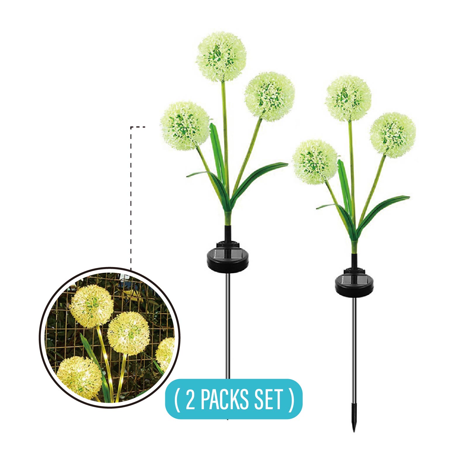 Landscape Solar Swaying Garden Lights  (2PCS Dandelion) 