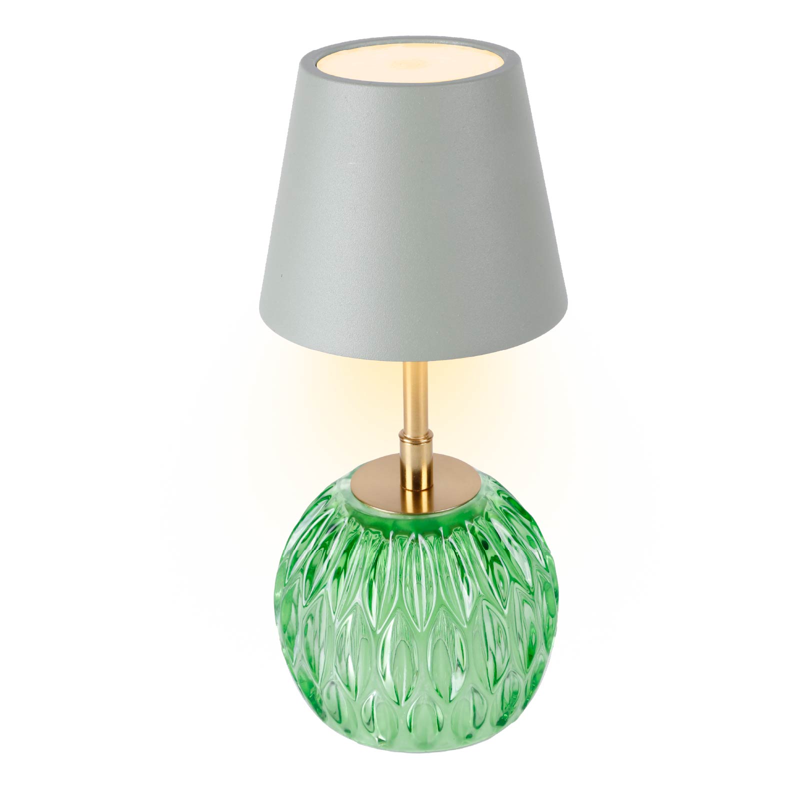 Glass Base Cordless LED Touch Lamp