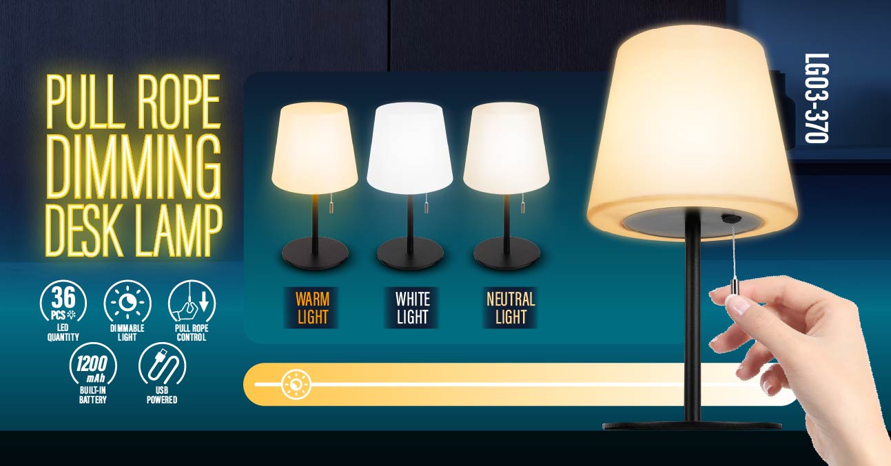 Pull Rope Control LED Desk Lamp