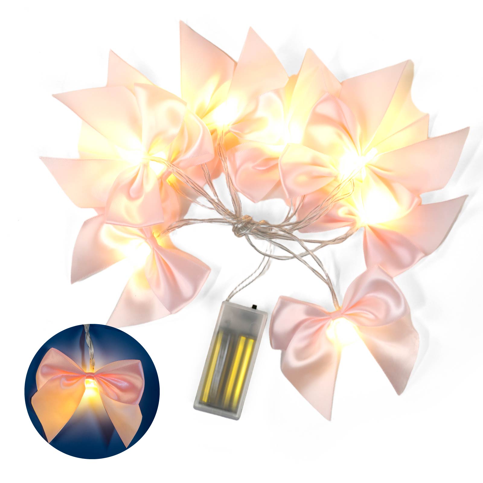 Fabric Bow Light String 