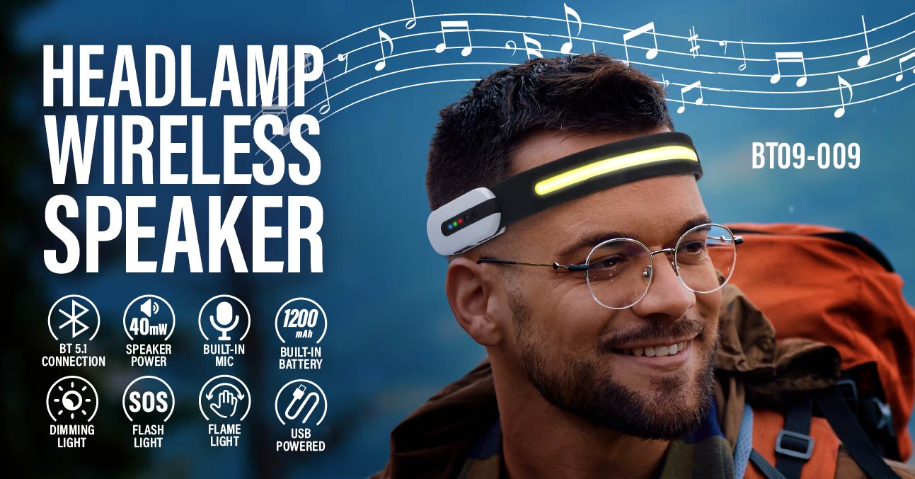 Camping Headlamp with Wireless Speaker