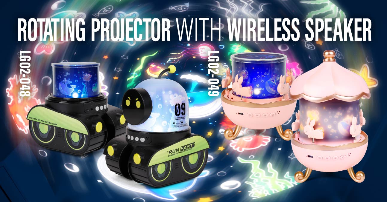 Rotating Projector with Wireless Speaker