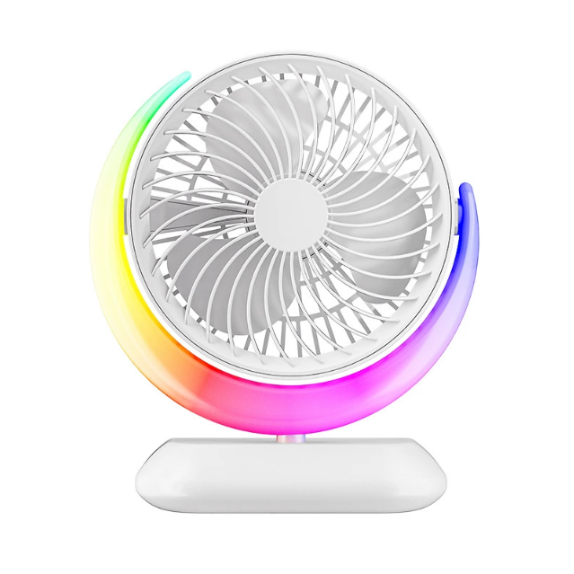 Desktop Fan with RGB Night Light