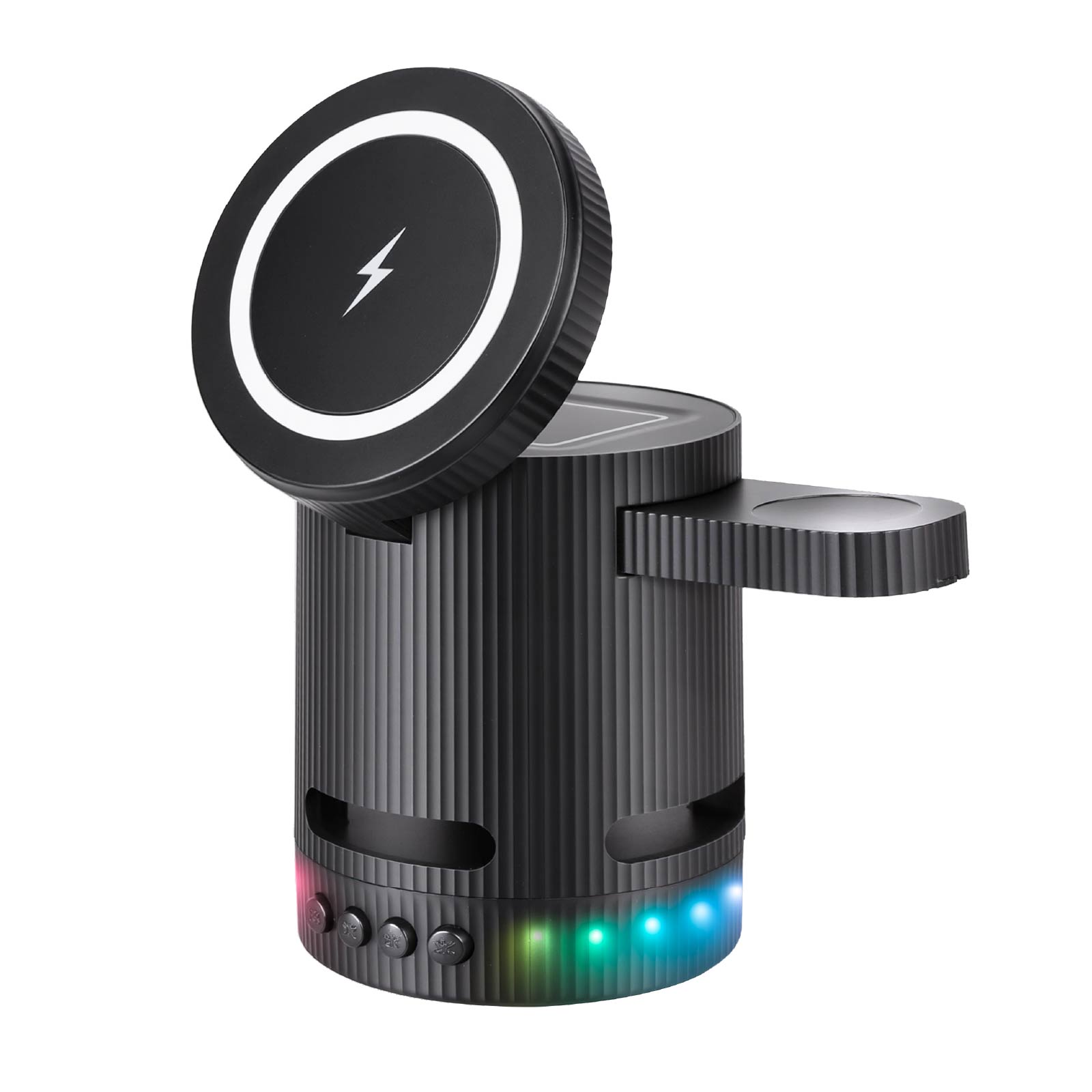 3 IN 1 RGB Wireless Charging & Speaker with Phone Stand 